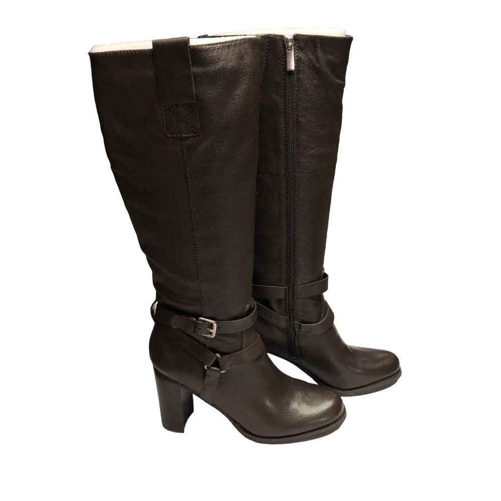 BANDOLINO BD AISEL WOMENS MED DARK BROWN‎ LEATHER  TALL BOOTS SIZE 10 MNIB